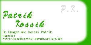 patrik kossik business card
